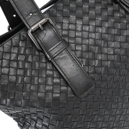 Bottega Veneta Black Lambskin Intrecciato Tote