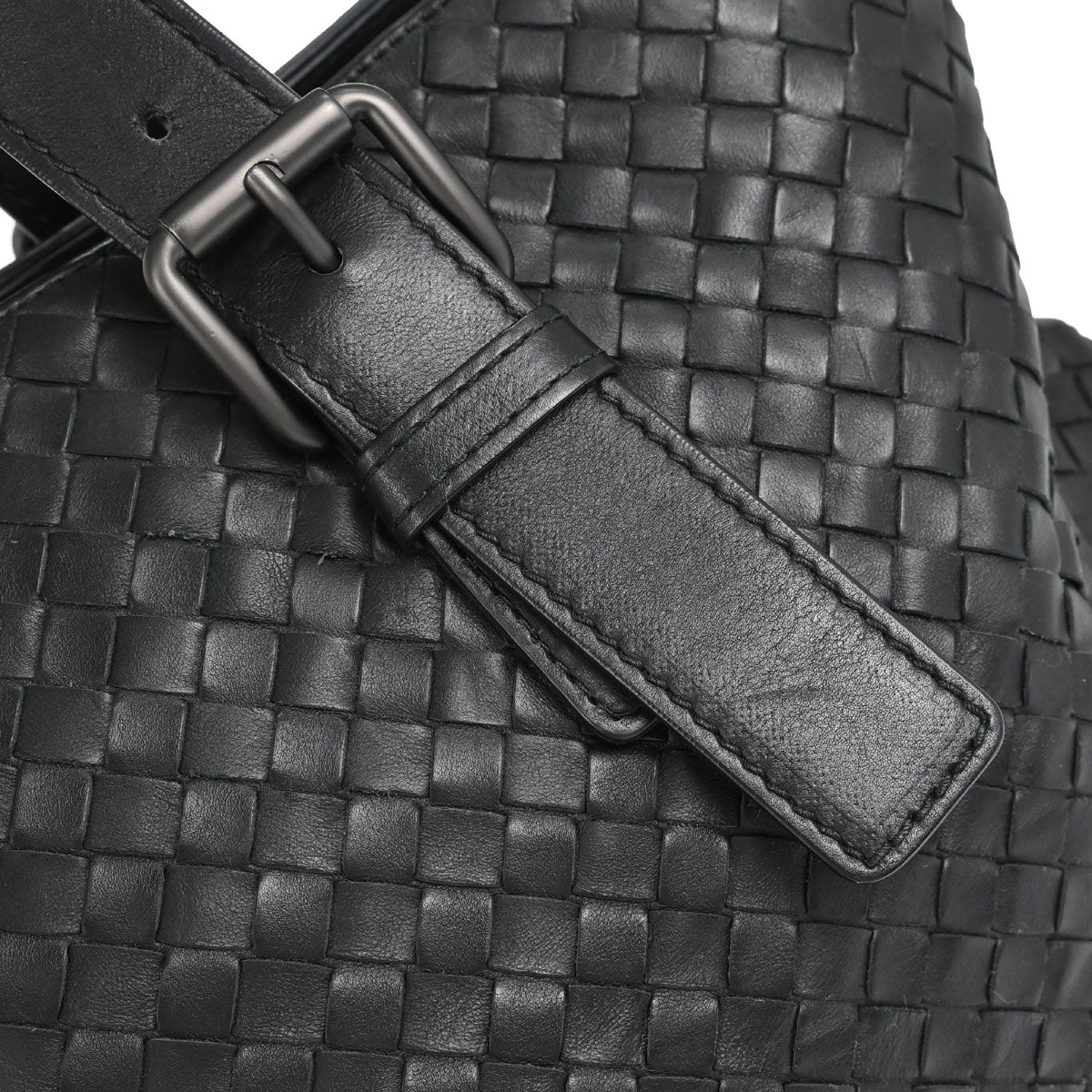 Bottega Veneta Black Lambskin Intrecciato Tote