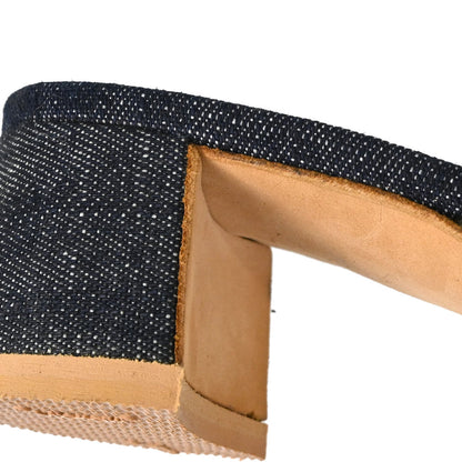 Miu Miu * Indigo Pink Denim Patent Leather Mules Shoes #35 1/2