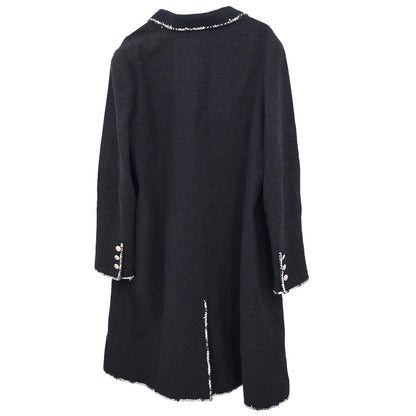 Chanel 2005 Emblem Double Breasted Long Jacket Black #48