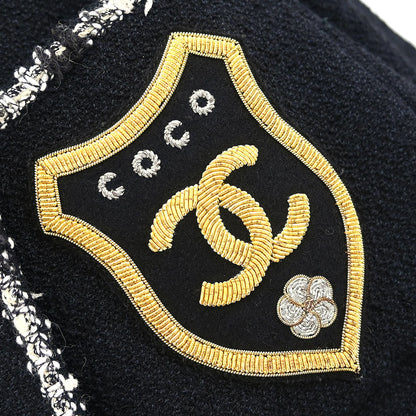 Chanel 2005 Emblem Double Breasted Long Jacket Black #48