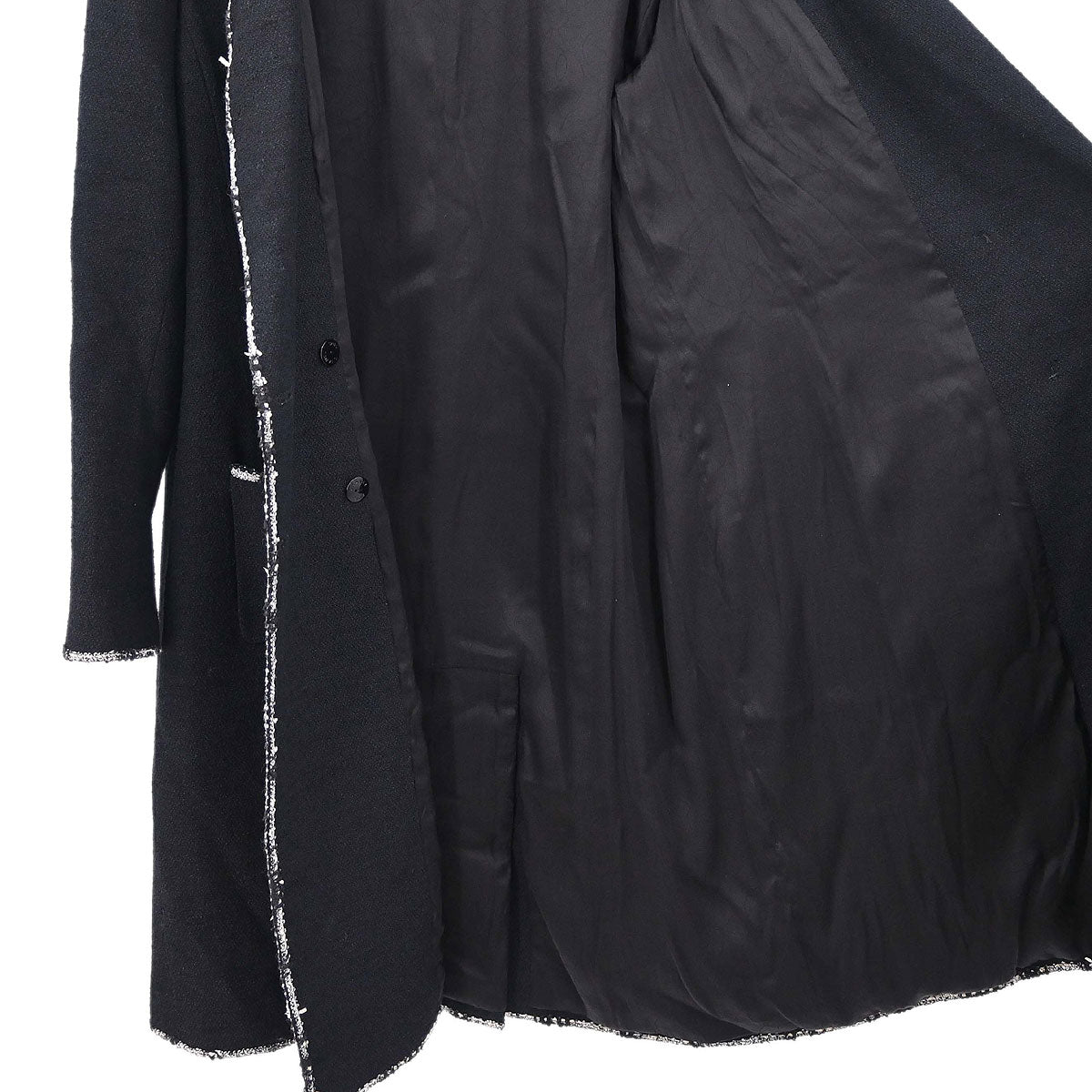 Chanel 2005 Emblem Double Breasted Long Jacket Black #48