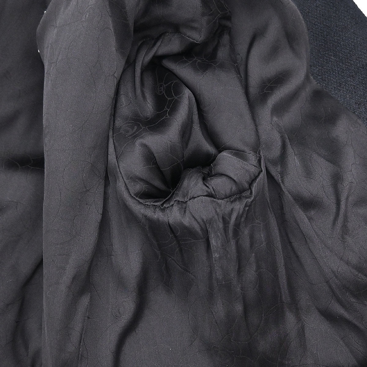 Chanel 2005 Emblem Double Breasted Long Jacket Black #48