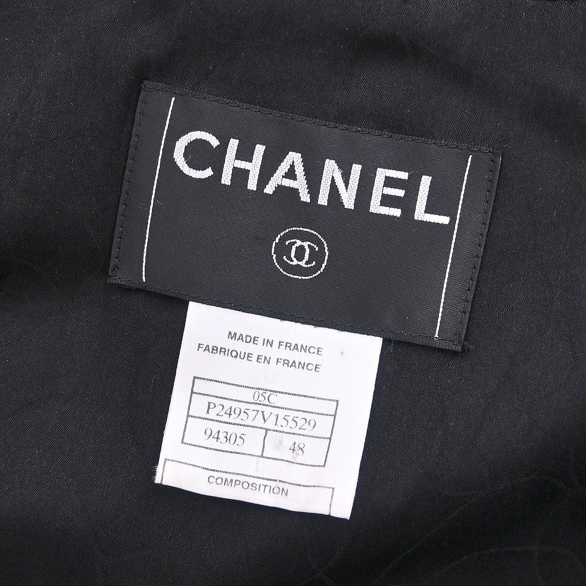 Chanel 2005 Emblem Double Breasted Long Jacket Black #48