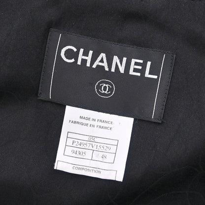 Chanel 2005 Emblem Double Breasted Long Jacket Black #48