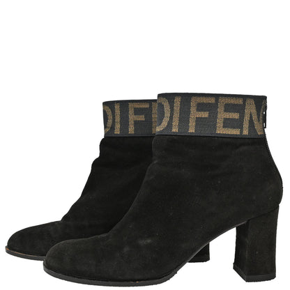 Fendi * Black Suede Short Boots Shoes #35 1/2