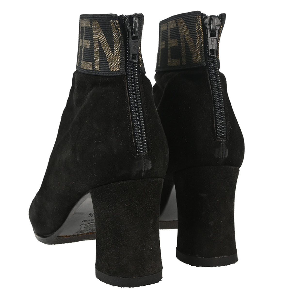 Fendi * Black Suede Short Boots Shoes #35 1/2