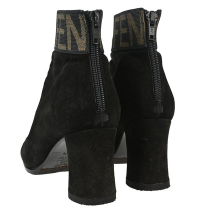 Fendi * Black Suede Short Boots Shoes #35 1/2
