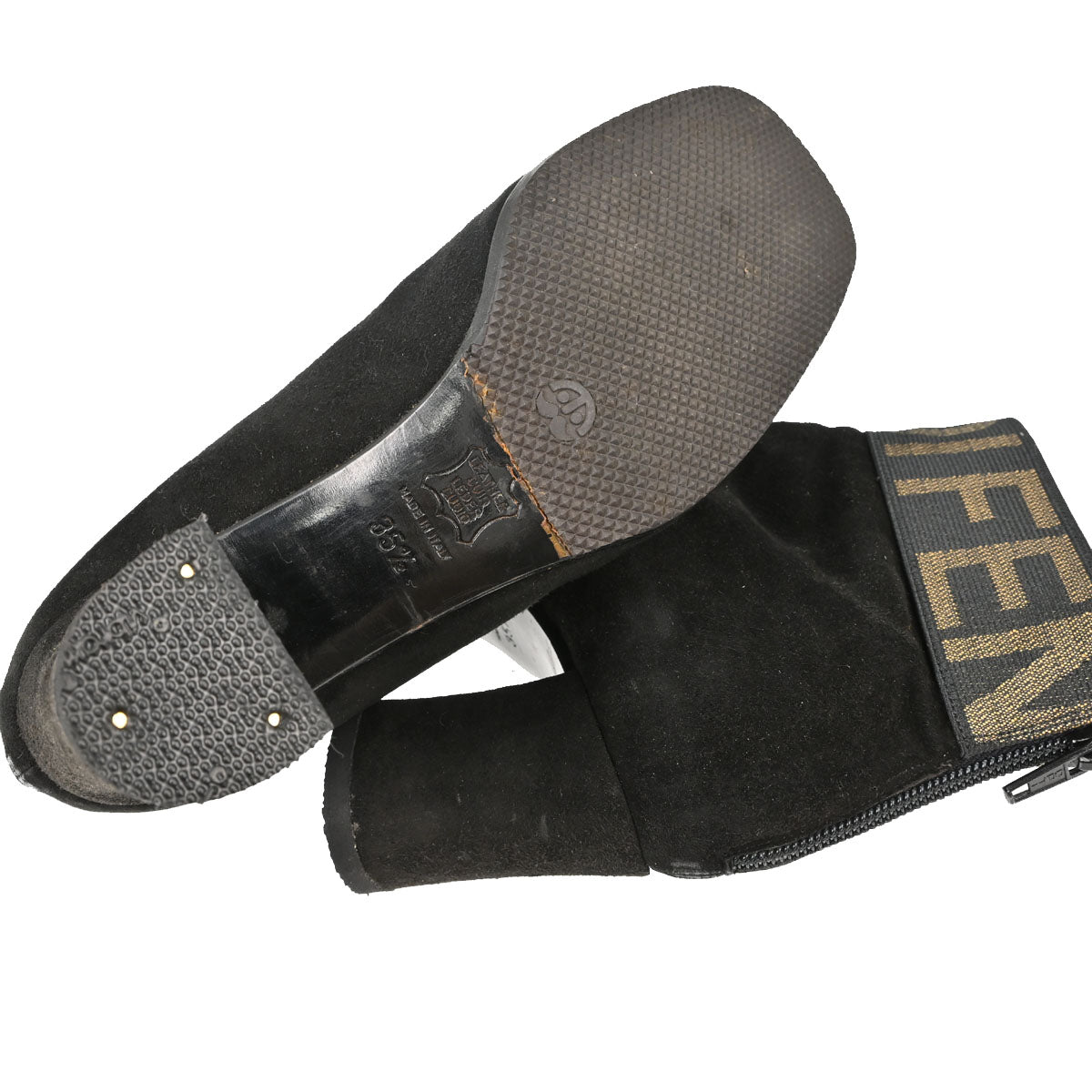 Fendi * Black Suede Short Boots Shoes #35 1/2