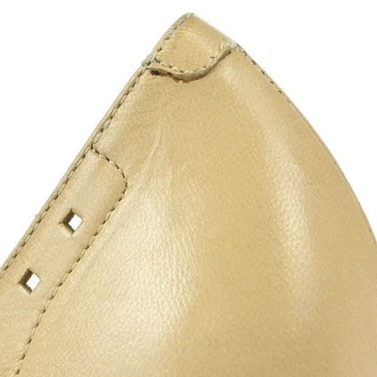 Chanel * CC Bow Beige Leather Pumps Shoes #38