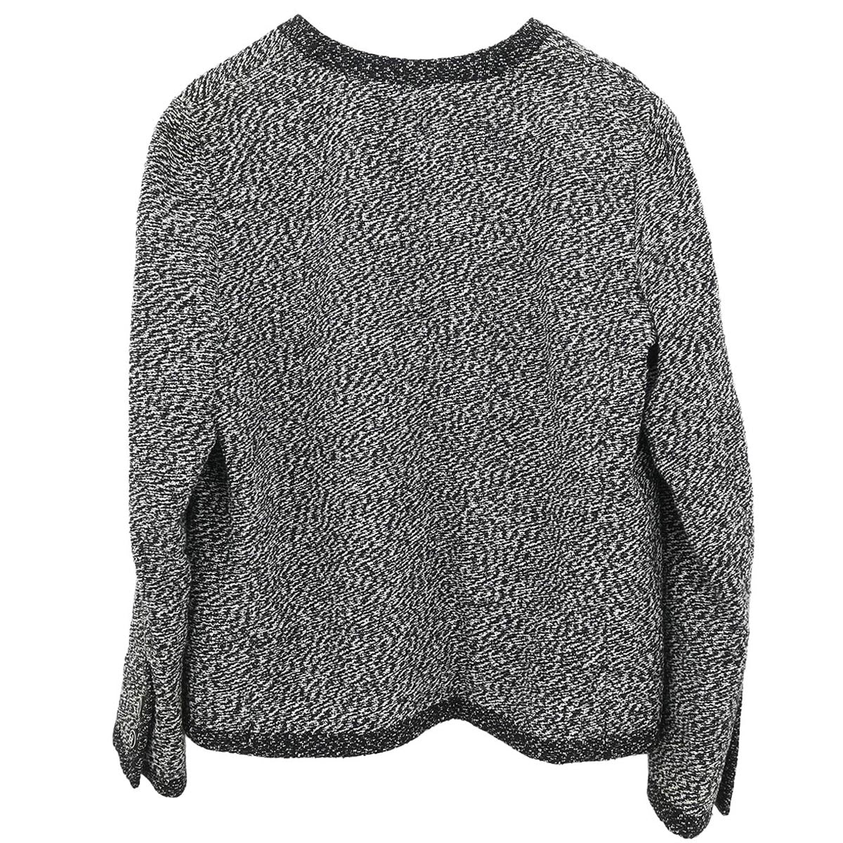 Chanel 1997 Single Breasted Collarless Jacket Black #46