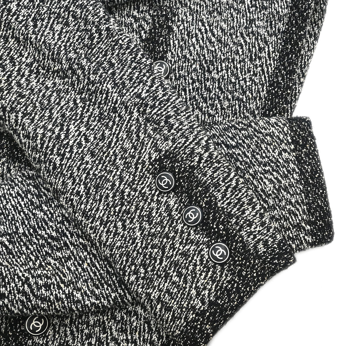 Chanel 1997 Single Breasted Collarless Jacket Black #46