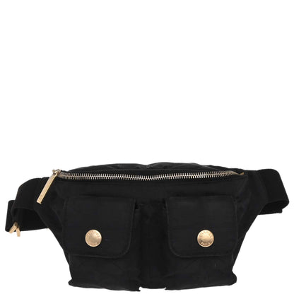 Chanel Black Jacquard Nylon Travel Line Waist Bum Bag