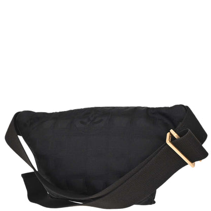 Chanel Black Jacquard Nylon Travel Line Waist Bum Bag