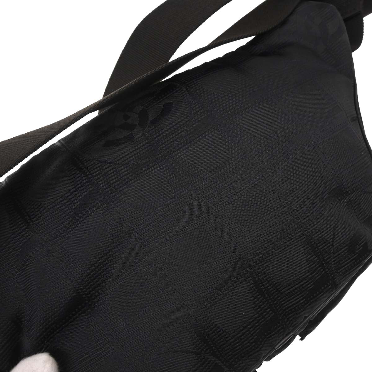 Chanel Black Jacquard Nylon Travel Line Waist Bum Bag