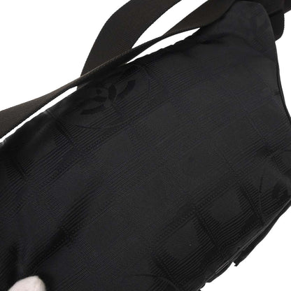 Chanel Black Jacquard Nylon Travel Line Waist Bum Bag