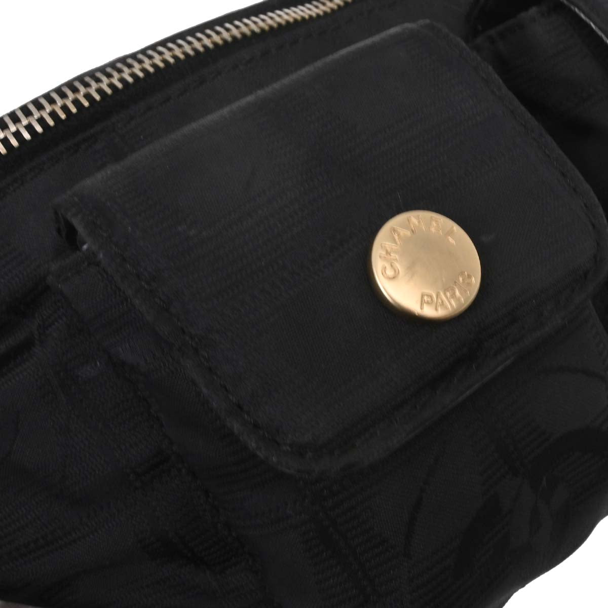 Chanel Black Jacquard Nylon Travel Line Waist Bum Bag