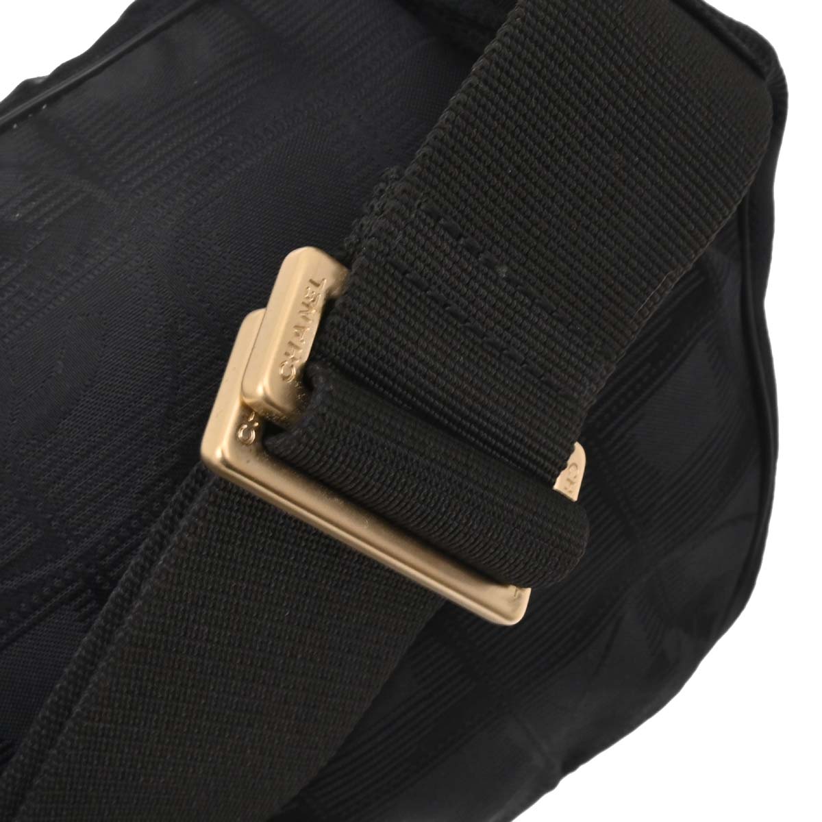 Chanel Black Jacquard Nylon Travel Line Waist Bum Bag