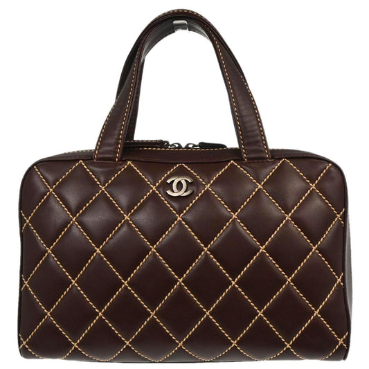 Chanel Brown Calfskin Wild Stitch Handbag