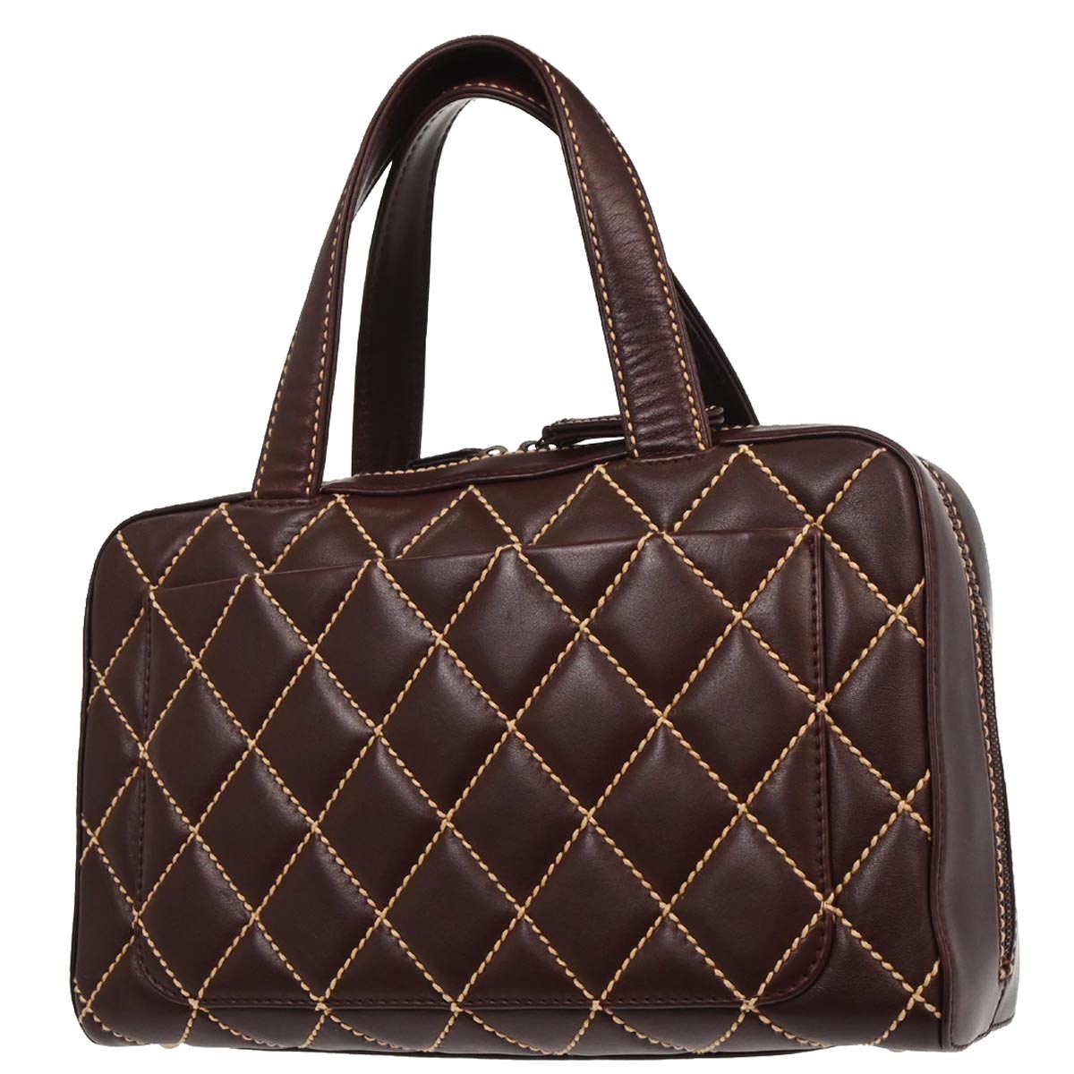 Chanel Brown Calfskin Wild Stitch Handbag