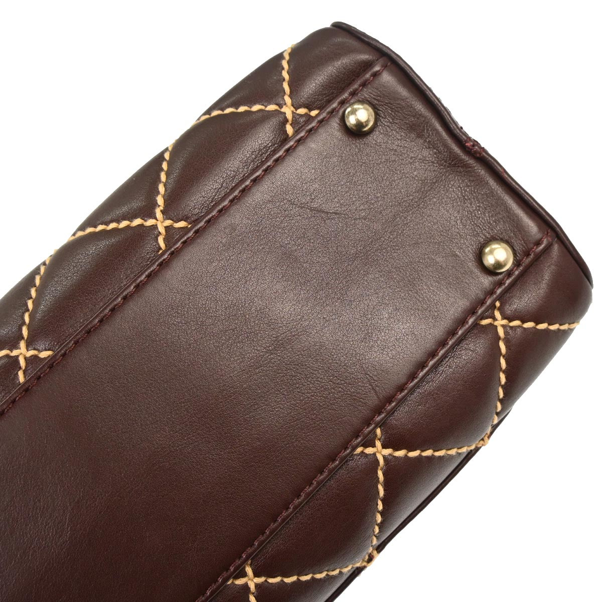 Chanel Brown Calfskin Wild Stitch Handbag