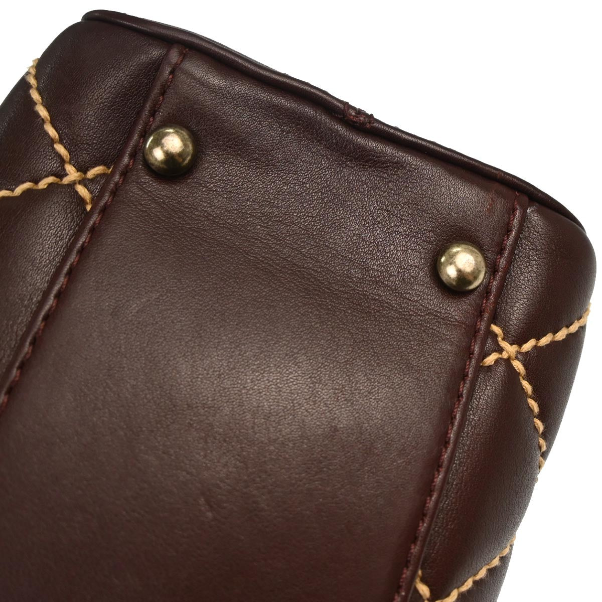 Chanel Brown Calfskin Wild Stitch Handbag