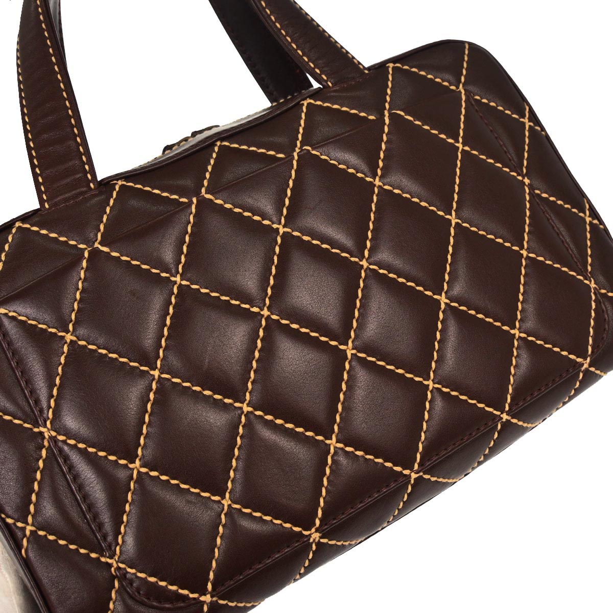 Chanel Brown Calfskin Wild Stitch Handbag