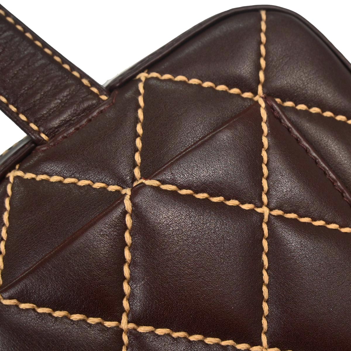 Chanel Brown Calfskin Wild Stitch Handbag