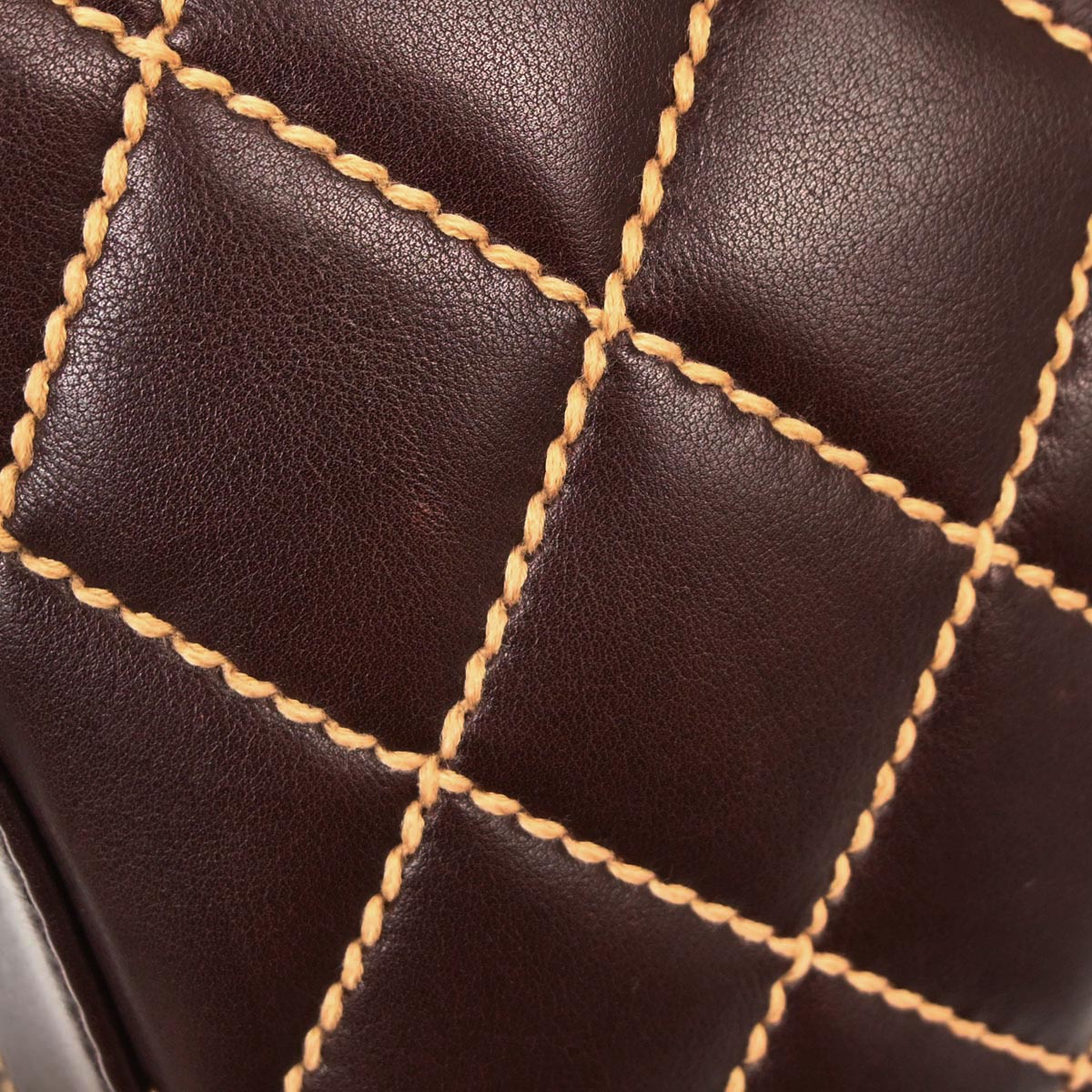 Chanel Brown Calfskin Wild Stitch Handbag