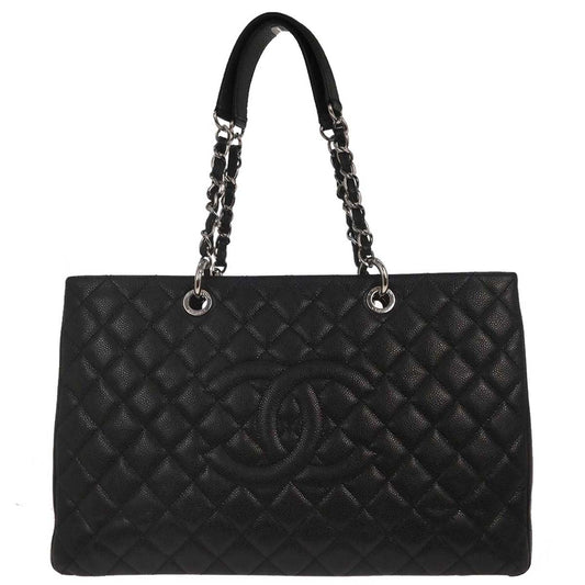 Chanel Black Caviar Skin Grand Shopping Tote GST XL Chain Handbag