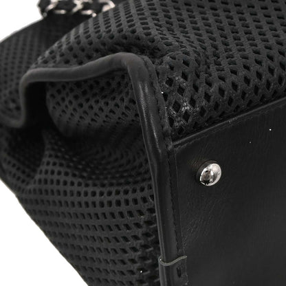 Chanel Black Perforated Calfskin Up In The Air Tote 2way Shoulder Chain Handbag