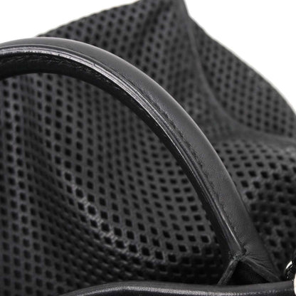 Chanel Black Perforated Calfskin Up In The Air Tote 2way Shoulder Chain Handbag