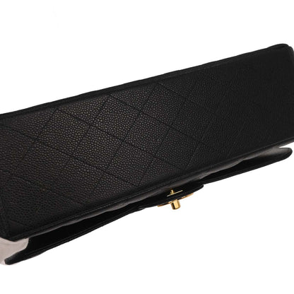Chanel Black Caviar Skin Maxi Classic Double Flap Shoulder Bag