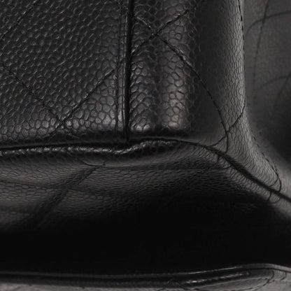 Chanel Black Caviar Skin Maxi Classic Double Flap Shoulder Bag