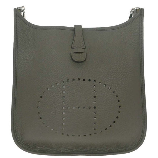 Hermes Vert de Gris Taurillon Clemence Evelyne 1 29 PM Shoulder Bag