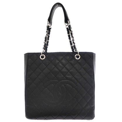 Chanel 2012-2013 Black Caviar Caviar Petite Shopping Tote XL PST Tote Handbag