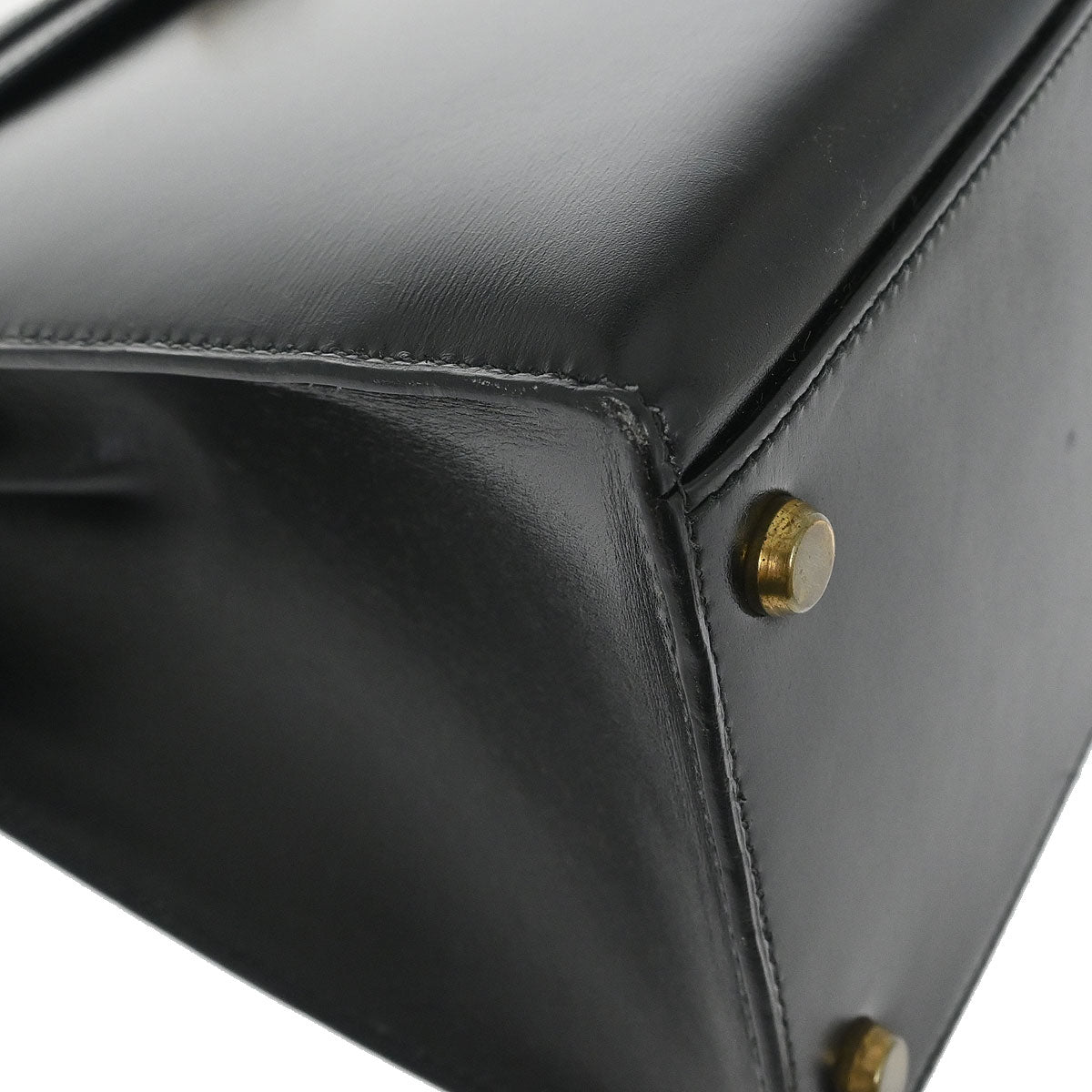 Hermes Black Box Calf Kelly 32 Sellier Handbag