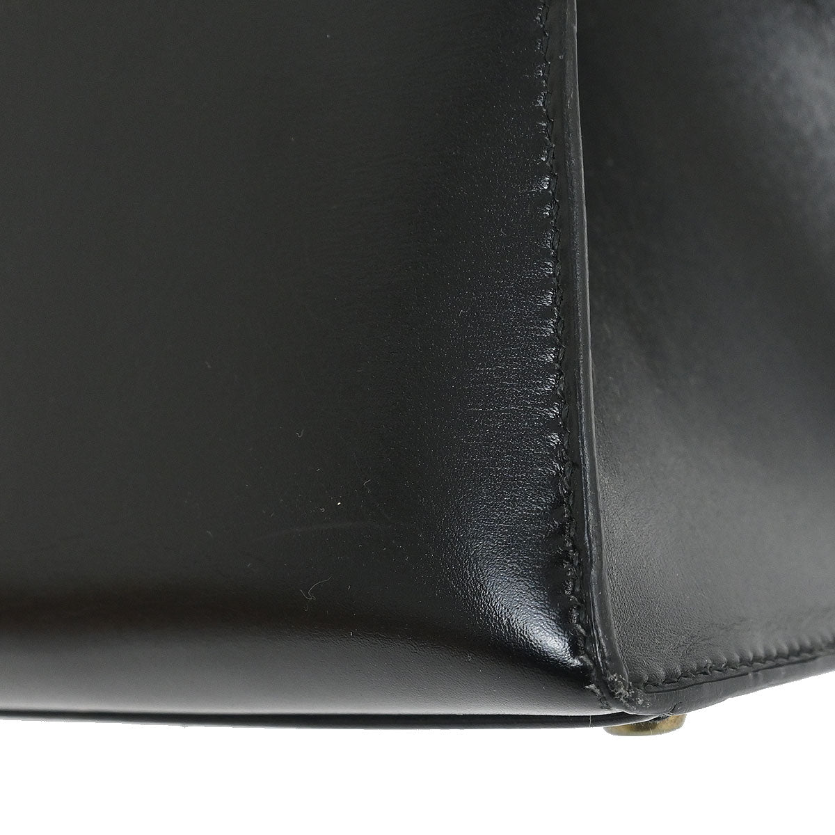 Hermes Black Box Calf Kelly 32 Sellier Handbag