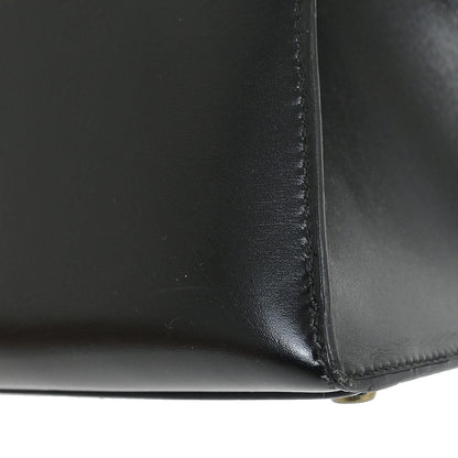 Hermes Black Box Calf Kelly 32 Sellier Handbag