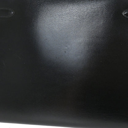 Hermes Black Box Calf Kelly 32 Sellier Handbag
