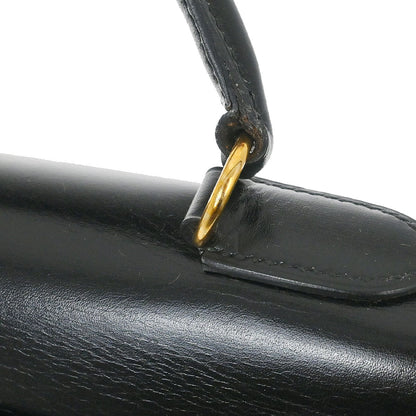 Hermes Black Box Calf Kelly 32 Sellier Handbag