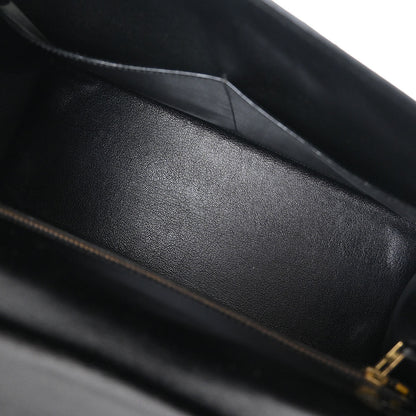 Hermes Black Box Calf Kelly 32 Sellier Handbag