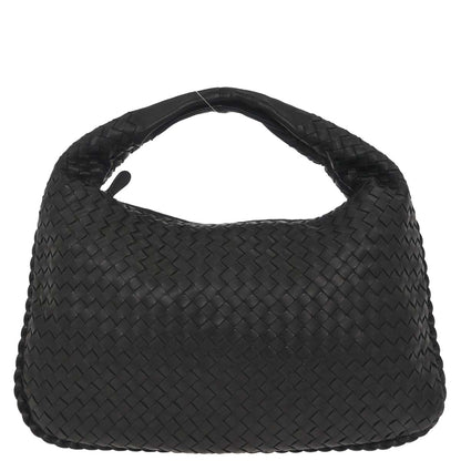 Bottega Veneta Black Lambskin Intrecciato Hobo Handbag