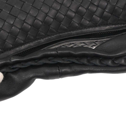 Bottega Veneta Black Lambskin Intrecciato Hobo Handbag