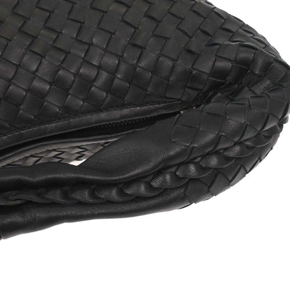 Bottega Veneta Black Lambskin Intrecciato Hobo Handbag