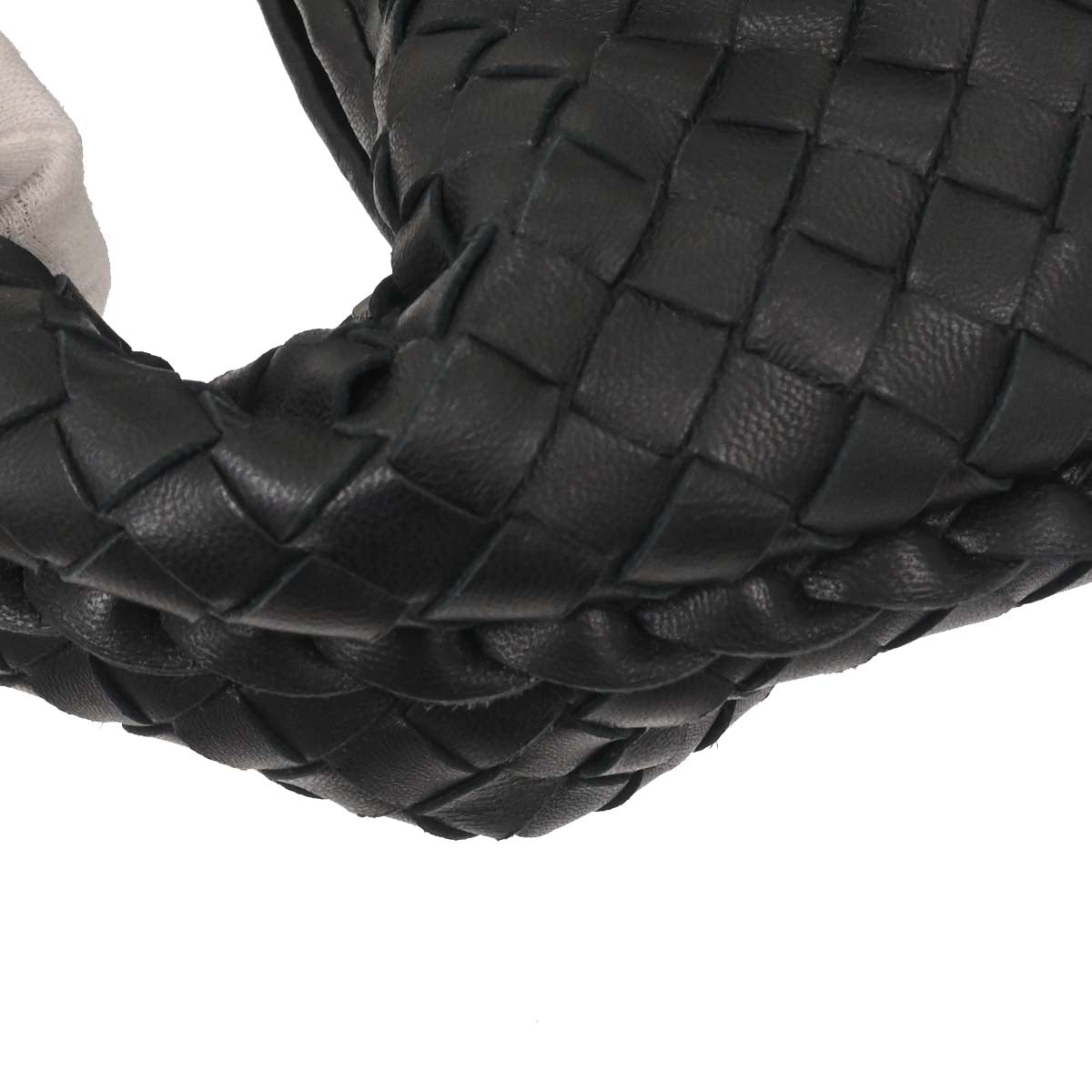 Bottega Veneta Black Lambskin Intrecciato Hobo Handbag