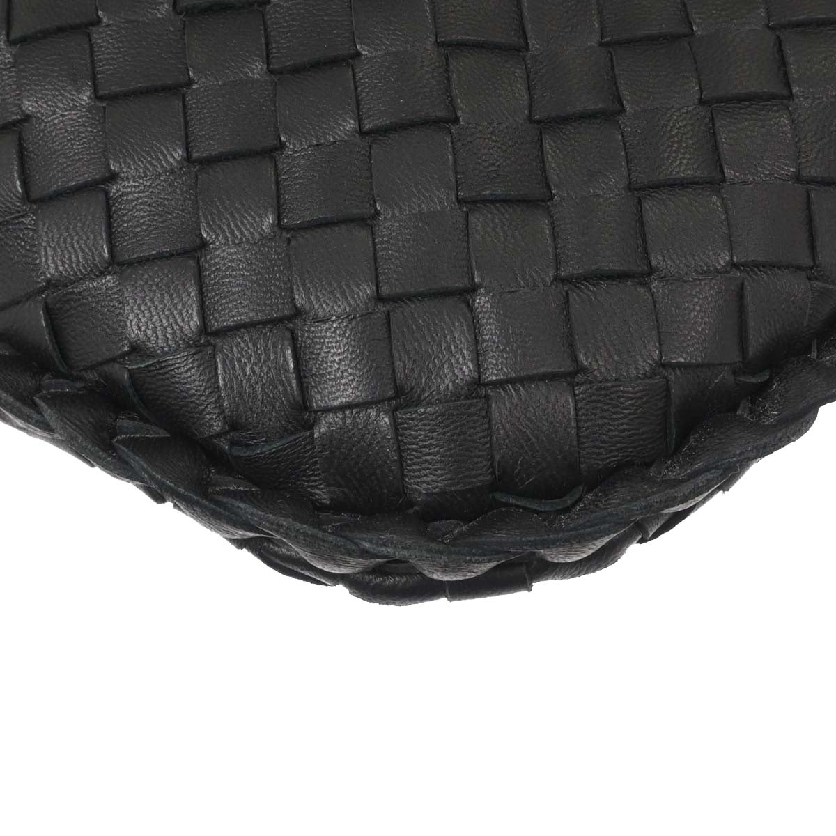 Bottega Veneta Black Lambskin Intrecciato Hobo Handbag