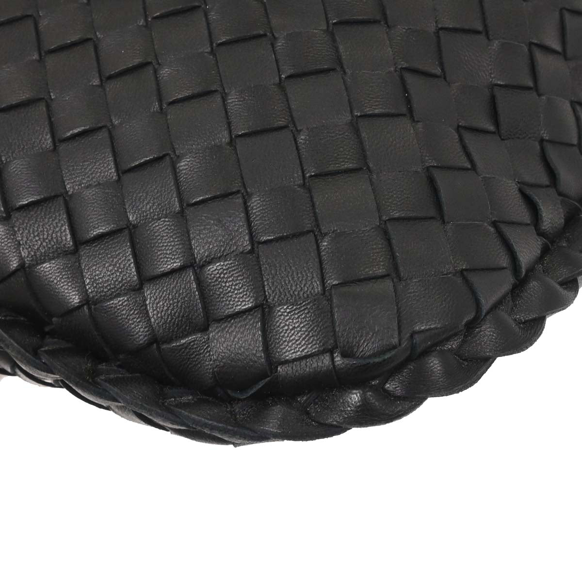 Bottega Veneta Black Lambskin Intrecciato Hobo Handbag
