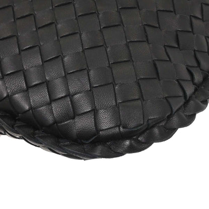 Bottega Veneta Black Lambskin Intrecciato Hobo Handbag