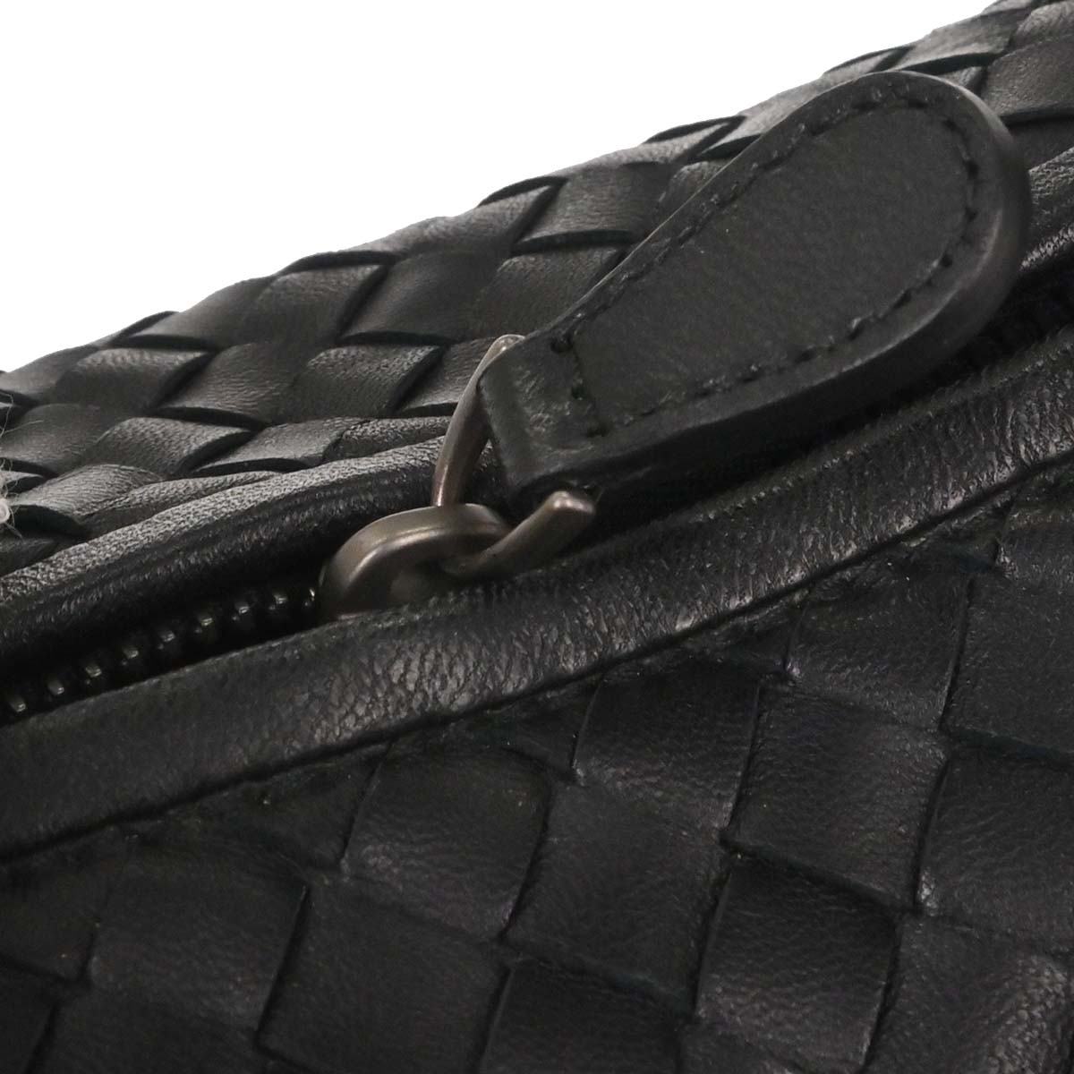 Bottega Veneta Black Lambskin Intrecciato Hobo Handbag